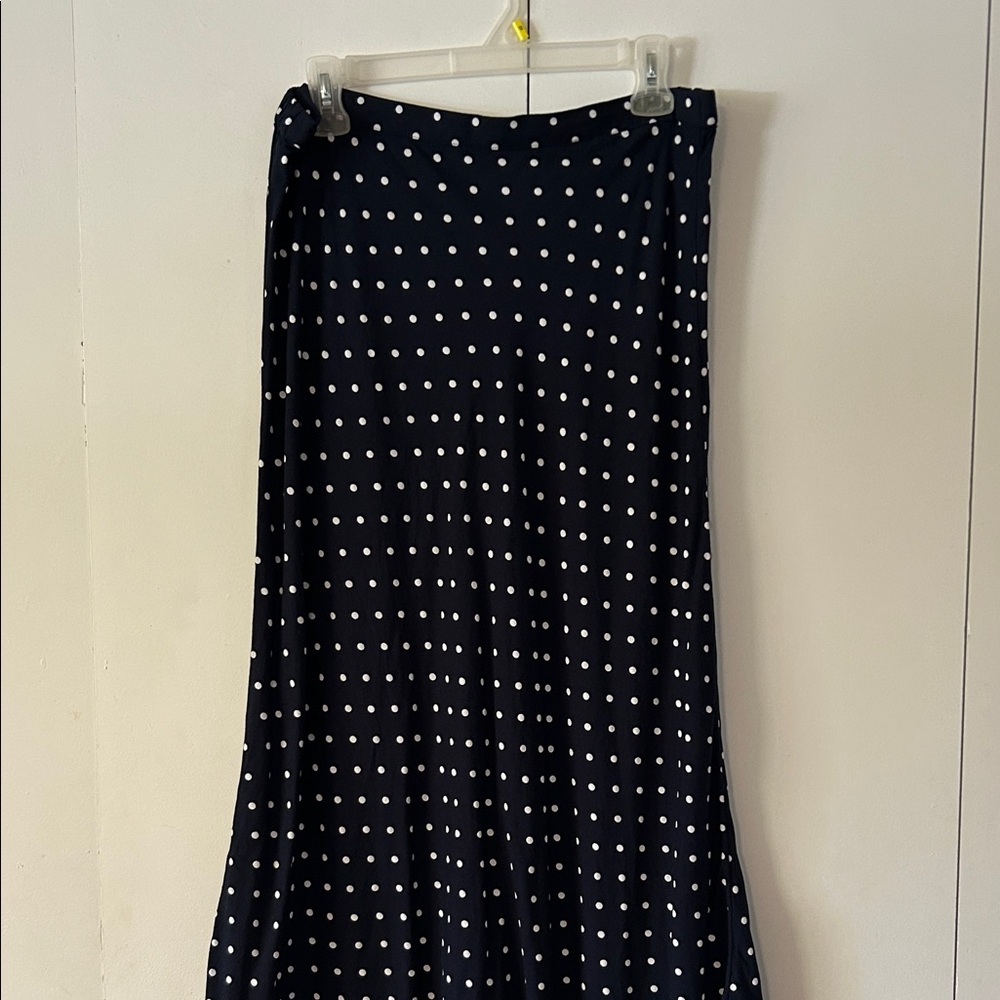 Old Navy Navy Maxi Skirt with White Polka Dots NWOT
